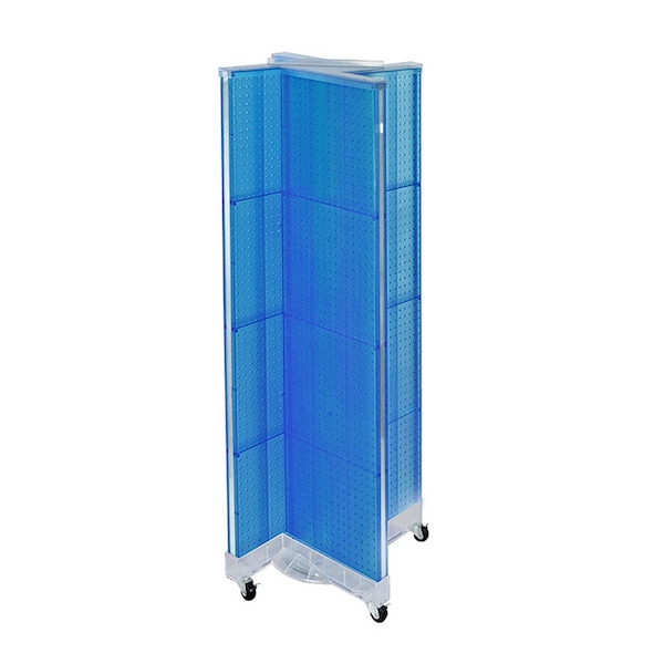 Pinwheel Pegboard Floor Display on Wheeled Base. Panel Size: 16''W x 60''H
